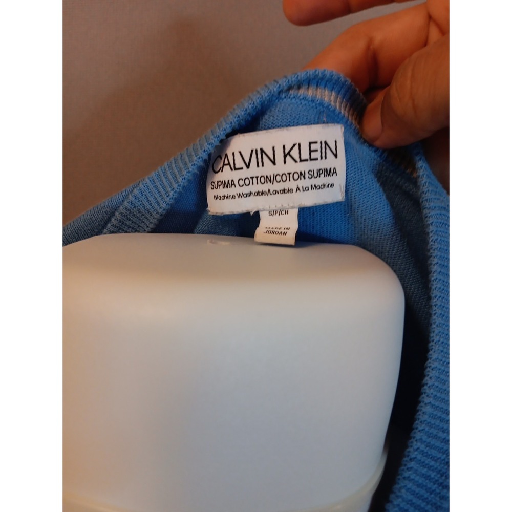 Ck Calvin Klein Sky Supima‎ Cotton Blue Sweater Sz Small - Picture 4 of 5